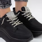 Pantofi Sport Dama cu Platforma 3WL3 Negru » MeiShop.Ro