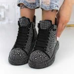 Ghete Dama 869 Negru-Alb » MeiShop.Ro