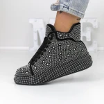 Ghete Dama 869 Negru-Alb » MeiShop.Ro