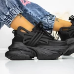 Pantofi Sport Dama cu Platforma 3WL5 Negru » MeiShop.Ro