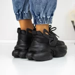 Pantofi Sport Dama cu Platforma 3WL5 Negru » MeiShop.Ro