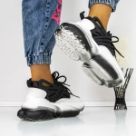 Pantofi Sport Dama cu Platforma 3WL5 Negru-Alb » MeiShop.Ro