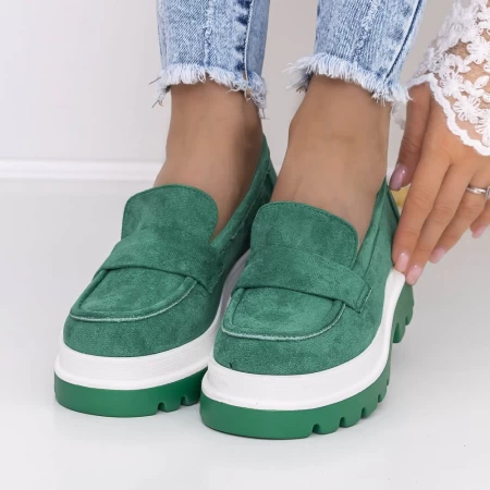 Pantofi Casual Dama 3LE20 Verde » MeiShop.Ro