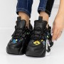 Pantofi Sport Dama cu Platforma 3WL72 Negru | Mei