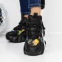 Pantofi Sport Dama cu Platforma 3WL72 Negru | Mei