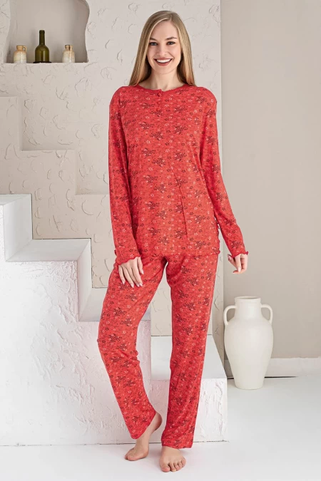 Pijama Dama PJ06 Rosu » MeiShop.Ro