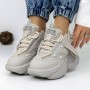 Pantofi Sport Dama cu Platforma 3WL102 Bej | Mei