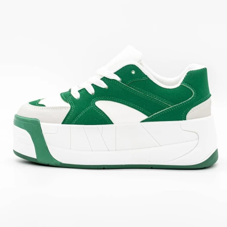 Pantofi Sport Dama cu Platforma 3XJ113 Verde » MeiShop.Ro