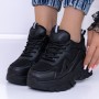 Pantofi Sport Dama cu Platforma 3WL163 Negru | Mei