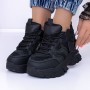Pantofi Sport Dama cu Platforma 3WL165 Negru | Mei