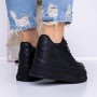 Pantofi Sport Dama cu Platforma 3WL176 Negru | Mei