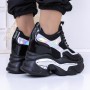 Pantofi Sport Dama cu Platforma 3WL132 Negru | Mei