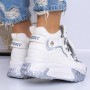 Pantofi Sport Dama cu Platforma 3YJA5 Alb | Mei