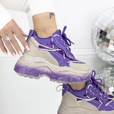 Pantofi Sport Dama cu Platforma 3SJN32 Mov » MeiShop.Ro