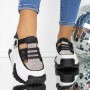 Pantofi Sport Dama cu Platforma 3WL79 Negru | Mei