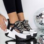 Pantofi Sport Dama cu Platforma 3WL100 Negru | Mei