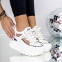 Pantofi Sport Dama cu Platforma 3WL100 Alb | Mei