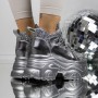 Pantofi Sport Dama cu Platforma 3SJN33 Argintiu | Mei