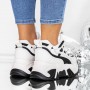Pantofi Sport Dama cu Platforma 3SJN30 Negru-Alb | MEI