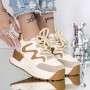 Pantofi Sport dama cu Platforma 3SJN62 Cafea-Bej | Mei