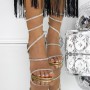 Sandale Dama cu Toc subtire 2LU5 Auriu | Mei