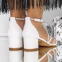 Sandale Dama cu Toc gros 3XKK106 Alb | Mei