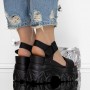 Sandale Dama cu Platforma 3WL207 Negru | Mei