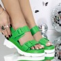Sandale Dama cu Toc 3LE51 Verde | Mei