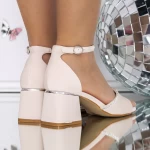 Sandale Dama cu Toc Gros 3GZ50 Bej | Mei