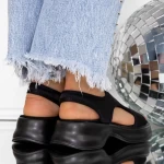 Sandale Dama cu Platforma 3GZ97 Negru | Mei