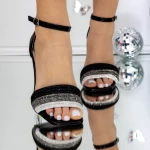 Sandale Dama cu Toc 3BD50 Negru | Mei