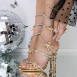 Sandale Dama cu Toc 3LU9 Auriu | Mei