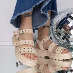 Sandale Dama cu Platforma 3LE62 Bej » MeiShop.Ro