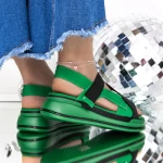 Sandale Dama cu Platforma 3GZ65 Verde » MeiShop.Ro