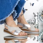 Sandale Dama cu Talpa Joasa 3GZ32 Gri » MeiShop.Ro