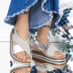 Sandale Dama cu Talpa Joasa 3GZ32 Gri » MeiShop.Ro