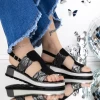 Sandale Dama cu Talpa Joasa 3GZ31 Negru | Mei