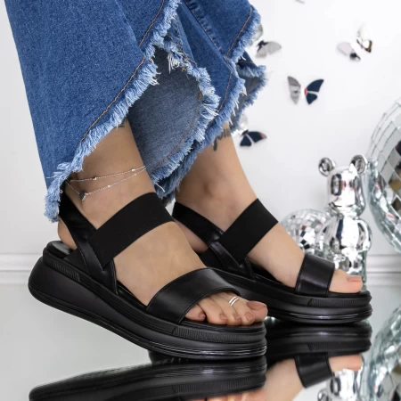 Sandale Dama cu Platforma 3GZ75 Negru » MeiShop.Ro