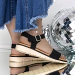 Sandale Dama cu Talpa Joasa 3GZ28 Negru » MeiShop.Ro