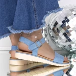 Sandale Dama cu Talpa Joasa 3GZ28 Albastru » MeiShop.Ro