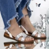 Sandale Dama cu Talpa Joasa 3GZ30 Argintiu | Mei