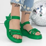 Sandale Dama cu Platforma 3H18 Verde » MeiShop.Ro