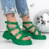 Sandale Dama cu Talpa Joasa 3HXS51 Verde | Mei
