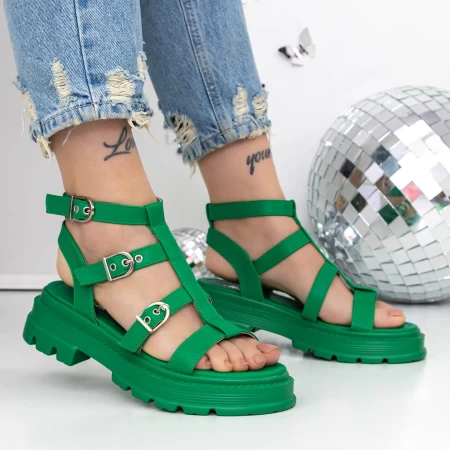 Sandale Dama cu Talpa Joasa 3HXS51 Verde » MeiShop.Ro