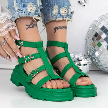 Sandale Dama cu Talpa Joasa 3HXS51 Verde » MeiShop.Ro