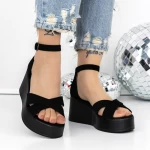 Sandale Dama cu Platforma 3Y12 Negru » MeiShop.Ro