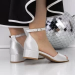 Sandale Dama cu Toc Gros 3HXS65 Argintiu » MeiShop.Ro
