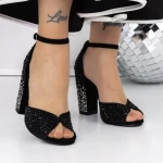 Sandale Dama cu Toc 3XKK151 Negru » MeiShop.Ro