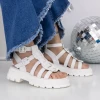Sandale Dama cu Talpa Joasa 3HXS52 Alb | Mei
