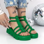 Sandale Dama cu Platforma 3HXS70 Verde » MeiShop.Ro